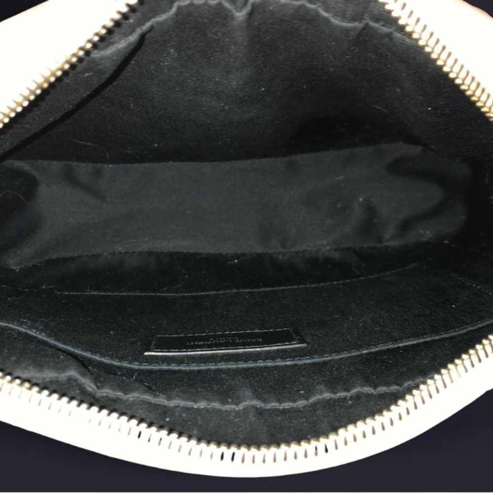 Saint Laurent Cream Quilted Leather Crossbody Camera Bag with Gold YSL - Picture 14 of 16